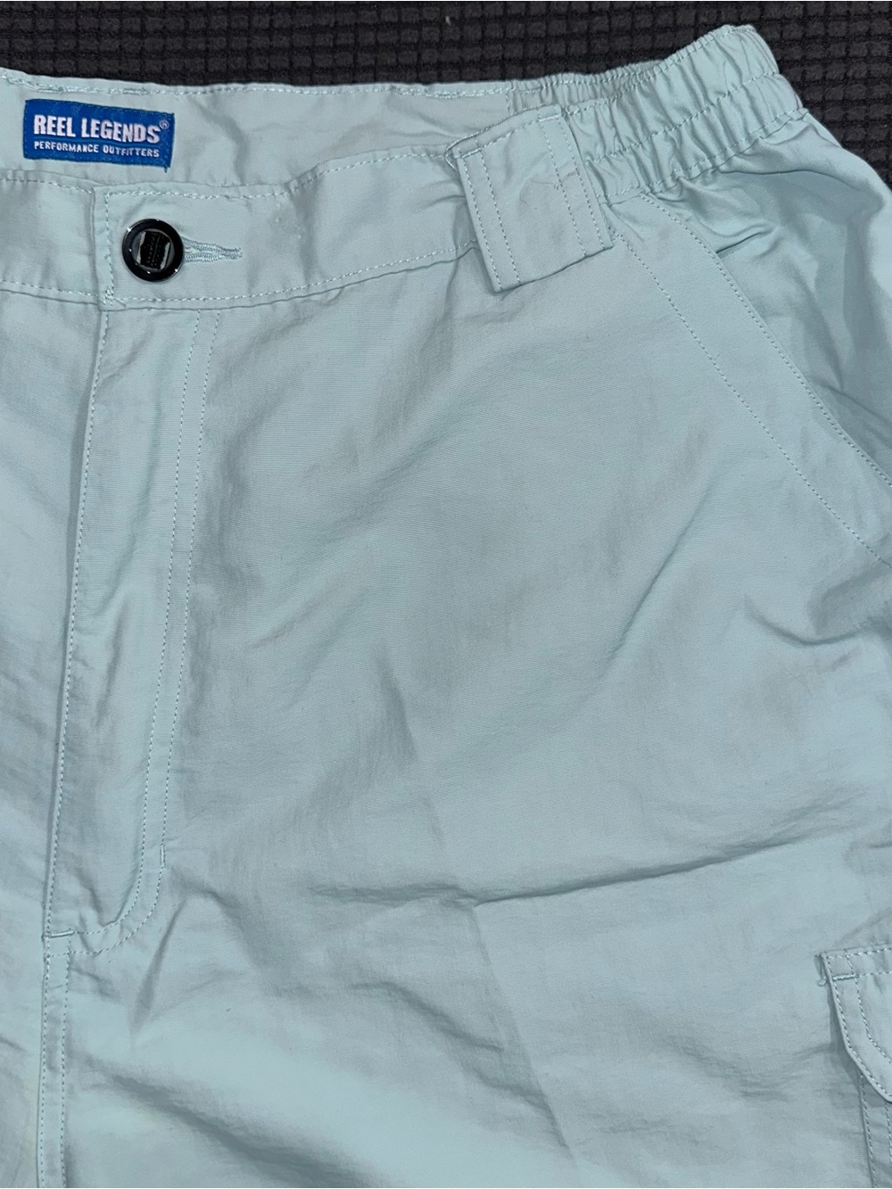 Reel Legends Fishing Shorts Mens XL Mint Blue Green Nylon Performance Cargo - Picture 2 of 8